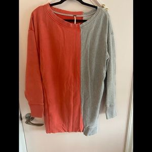 Free people 2 toned oversized crew sweatshirt
